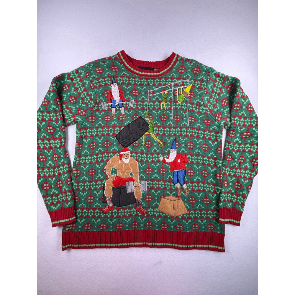 Blizzard Bay Santa Gym Ugly Christmas Sweater Men’s Size Small